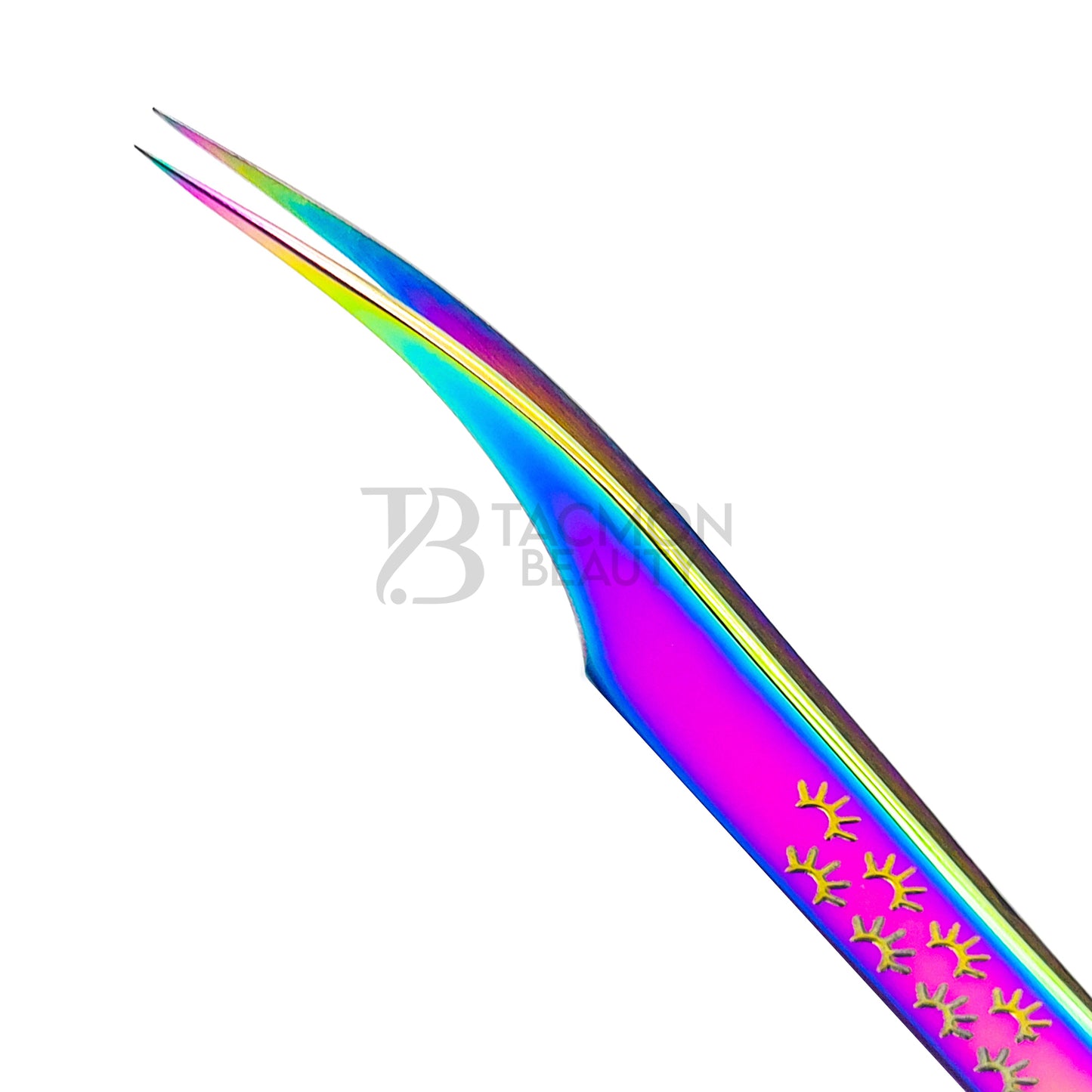 Multi/Rainbow Titanium Plasma Coated Eyelash Tweezer TB-MR-08