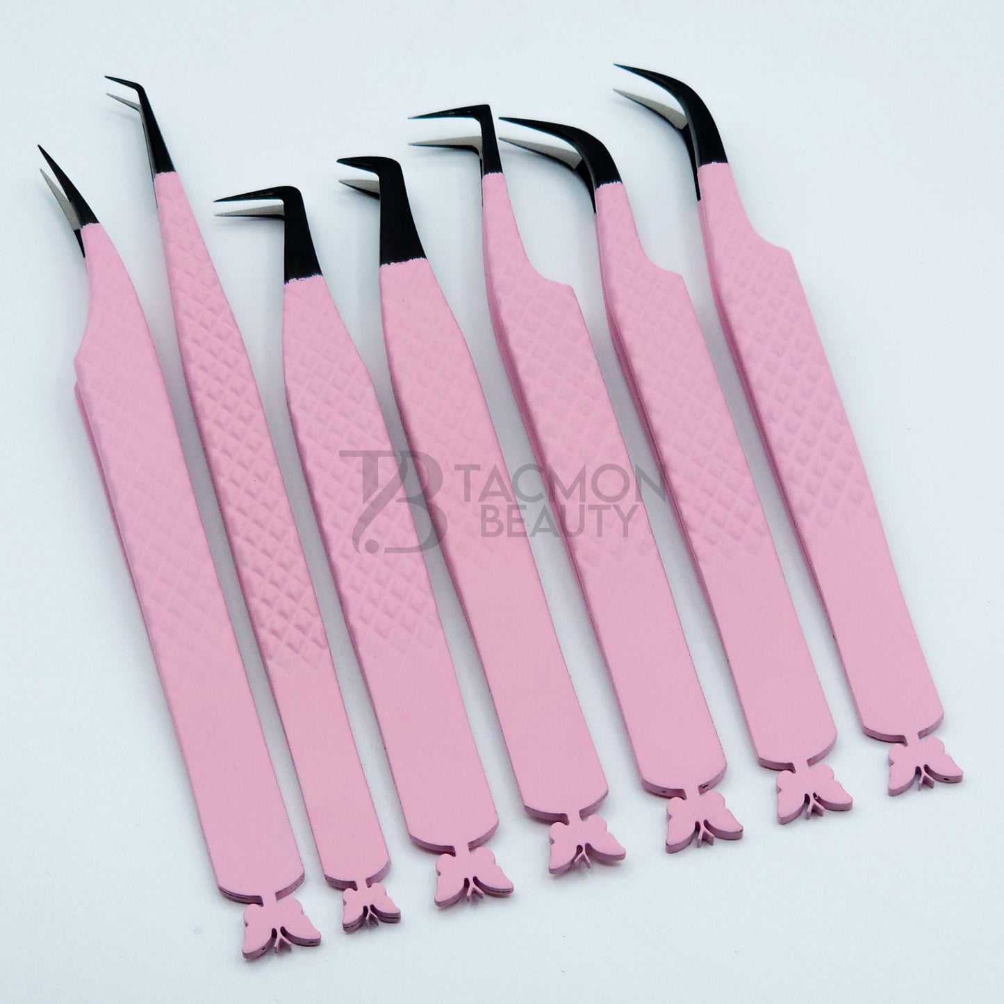 Butterfly Light Pink Fiber Tip Collection One - 7 Tweezers Set
