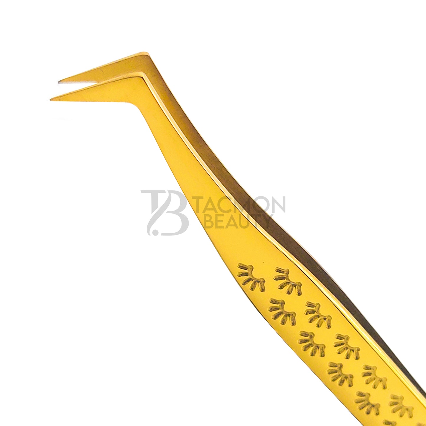 Gold Titanium Plasma Coated Eyelash Tweezer TBG-28