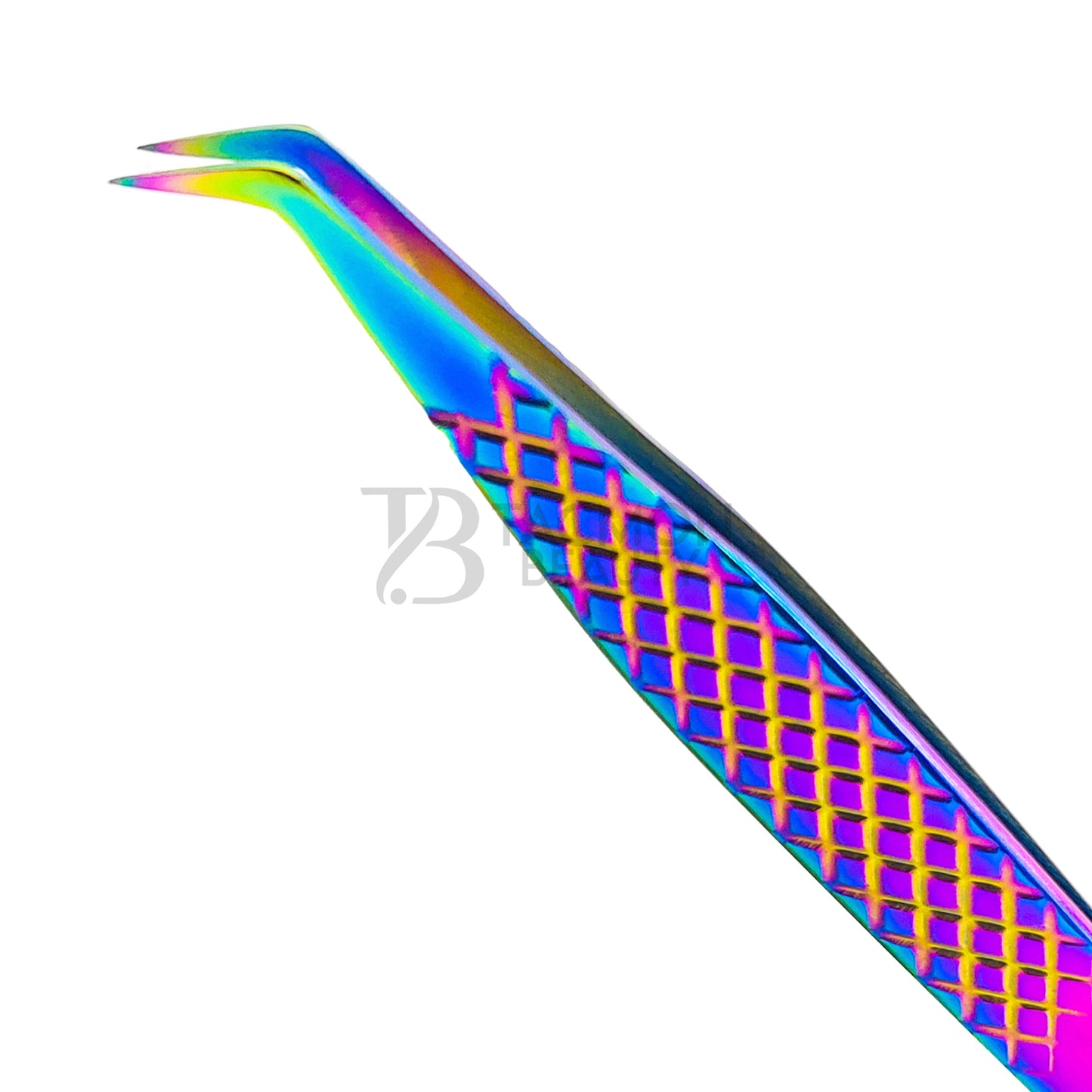 Multi/Rainbow Titanium Plasma Coated Eyelash Tweezer TB-MR-32