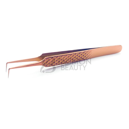 Rose Gold Titanium Plasma Coated Eyelash Tweezer TB-RG-02