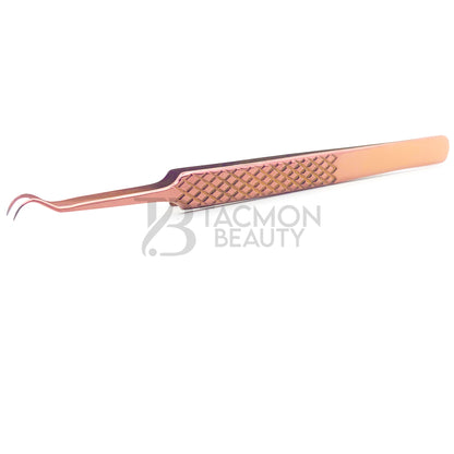 Rose Gold Titanium Plasma Coated Eyelash Tweezer TB-RG-03