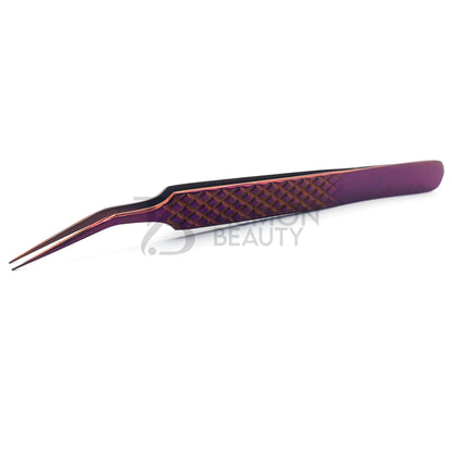 Purple Titanium Plasma Coated Eyelash Tweezer TBP-03