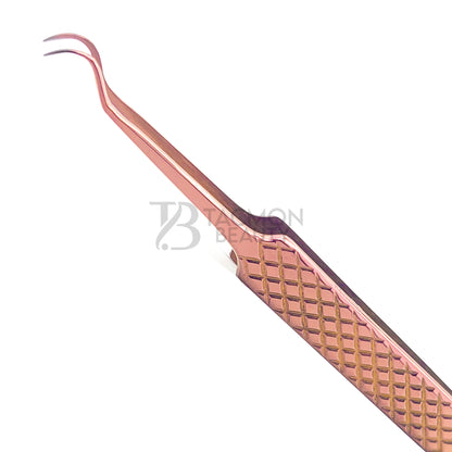 Rose Gold Titanium Plasma Coated Eyelash Tweezer TB-RG-03