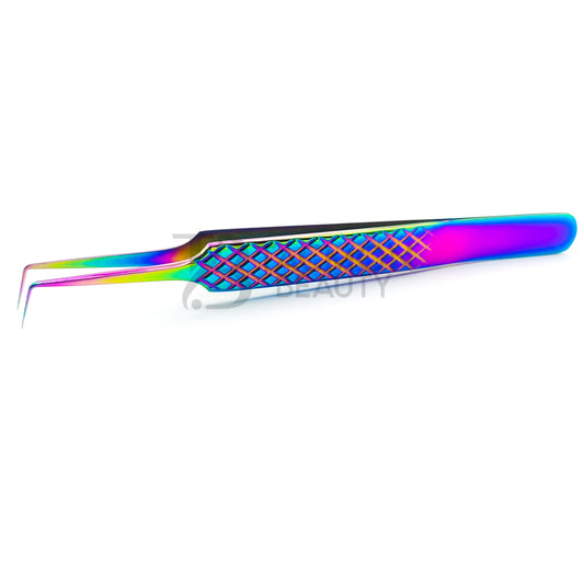 Multi/Rainbow Titanium Plasma Coated Eyelash Tweezer TB-MR-04