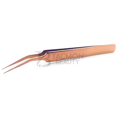 Rose Gold Titanium Plasma Coated Eyelash Tweezer TB-RG-04