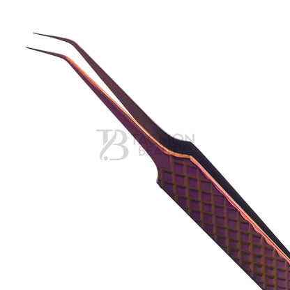 Purple Titanium Plasma Coated Eyelash Tweezer TBP-04