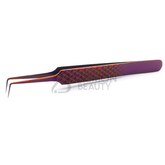 Purple Titanium Plasma Coated Eyelash Tweezer TBP-05