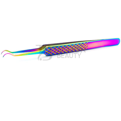 Multi/Rainbow Titanium Plasma Coated Eyelash Tweezer TB-MR-05