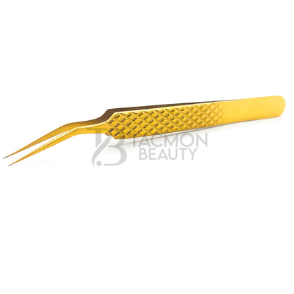 Gold Titanium Plasma Coated Eyelash Tweezer TBG-06