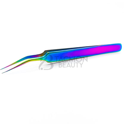 Multi/Rainbow Titanium Plasma Coated Eyelash Tweezer TB-MR-06