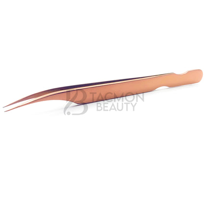 Rose Gold Titanium Plasma Coated Eyelash Tweezer TB-RG-06