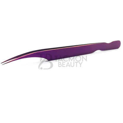 Purple Titanium Plasma Coated Eyelash Tweezer TBP-06