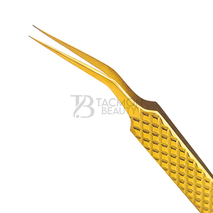 Gold Titanium Plasma Coated Eyelash Tweezer TBG-06