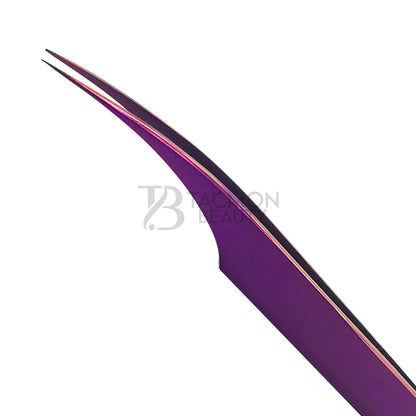 Purple Titanium Plasma Coated Eyelash Tweezer TBP-06