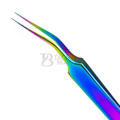 Multi/Rainbow Titanium Plasma Coated Eyelash Tweezer TB-MR-06