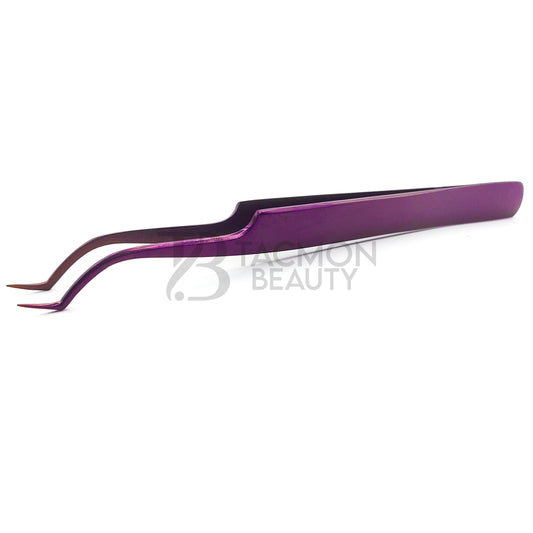 Purple Titanium Plasma Coated Eyelash Tweezer TBP-07