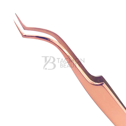 Rose Gold Titanium Plasma Coated Eyelash Tweezer TB-RG-07