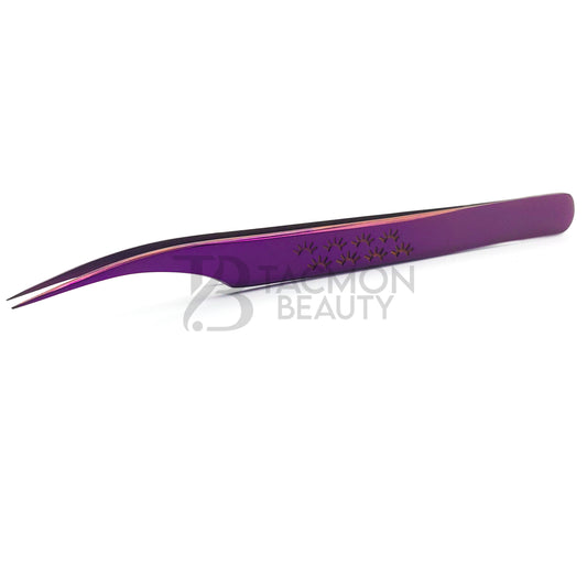 Purple Titanium Plasma Coated Eyelash Tweezer TBP-08