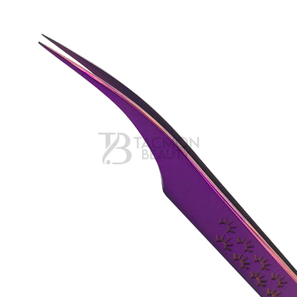 Purple Titanium Plasma Coated Eyelash Tweezer TBP-08