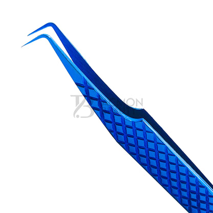 Blue Titanium Plasma Coated Eyelash Tweezer TB-Bl-08