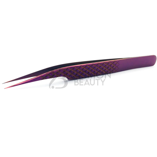 Purple Titanium Plasma Coated Eyelash Tweezer TBP-09