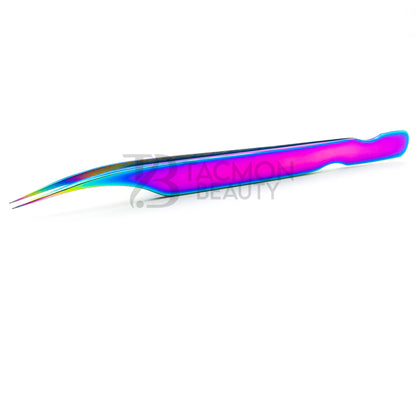 Multi/Rainbow Titanium Plasma Coated Eyelash Tweezer TB-MR-09