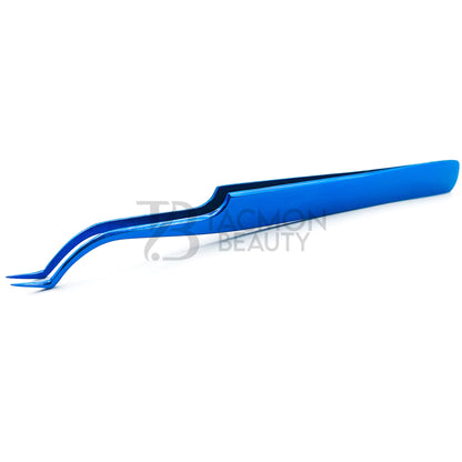 Blue Titanium Plasma Coated Eyelash Tweezer TB-Bl-09