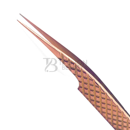 Rose Gold Titanium Plasma Coated Eyelash Tweezer TB-RG-09