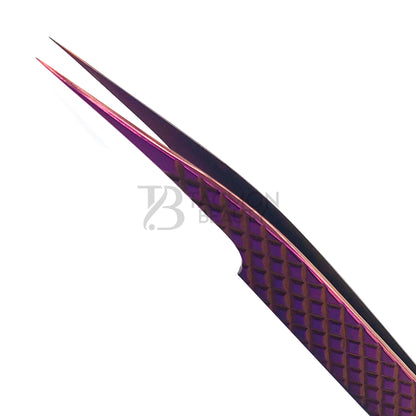 Purple Titanium Plasma Coated Eyelash Tweezer TBP-09