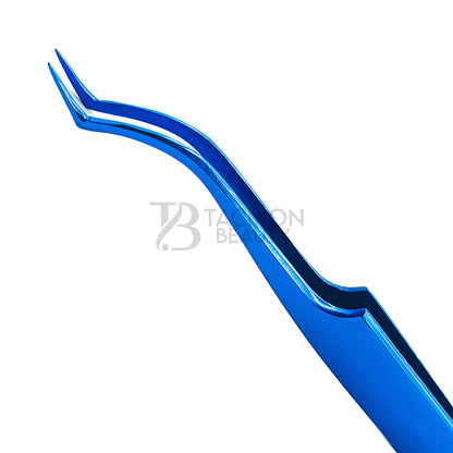 Blue Titanium Plasma Coated Eyelash Tweezer TB-Bl-09