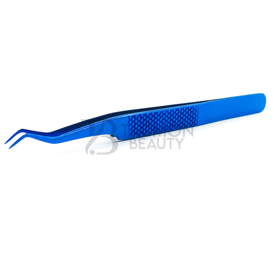 Blue Titanium Plasma Coated Eyelash Tweezer TB-Bl-10