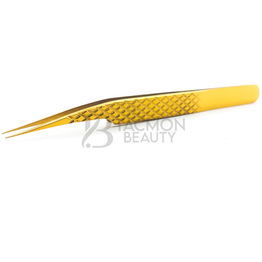 Gold Titanium Plasma Coated Eyelash Tweezer TBG-10