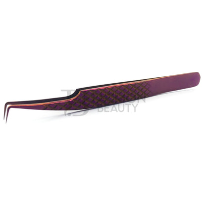 Purple Titanium Plasma Coated Eyelash Tweezer TBP-11