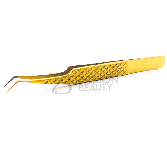 Gold Titanium Plasma Coated Eyelash Tweezer TBG-11