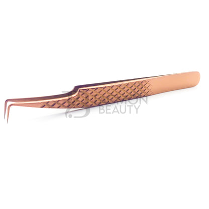 Rose Gold Titanium Plasma Coated Eyelash Tweezer TB-RG-11