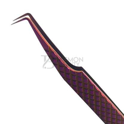 Purple Titanium Plasma Coated Eyelash Tweezer TBP-11