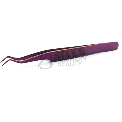 Purple Titanium Plasma Coated Eyelash Tweezer TBP-12