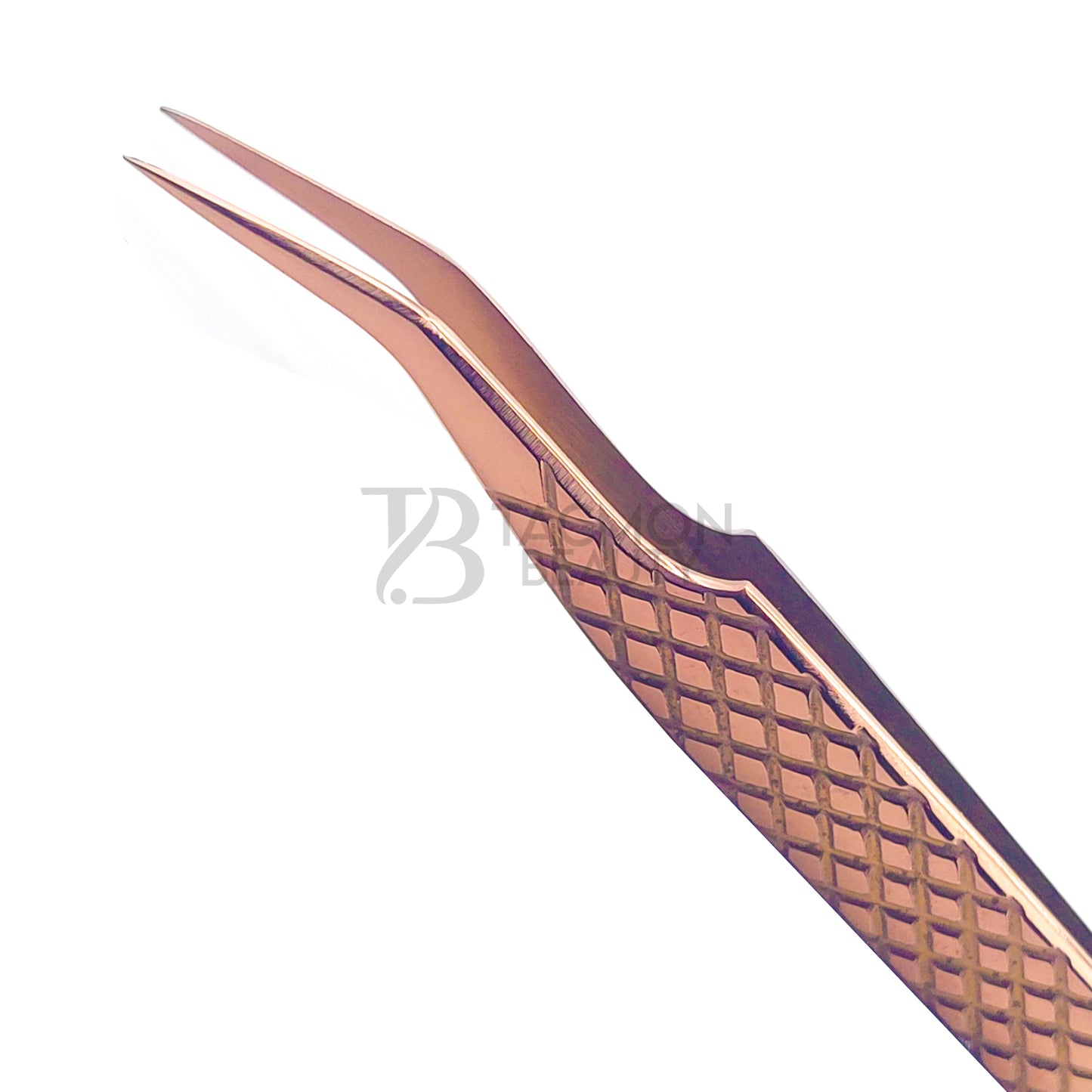 Rose Gold Titanium Plasma Coated Eyelash Tweezer TB-RG-12