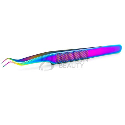 Multi/Rainbow Titanium Plasma Coated Eyelash Tweezer TB-MR-13