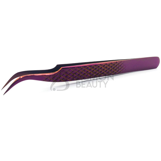 Purple Titanium Plasma Coated Eyelash Tweezer TBP-13