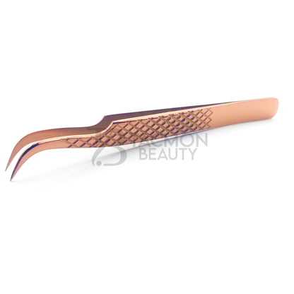 Rose Gold Titanium Plasma Coated Eyelash Tweezer TB-RG-14