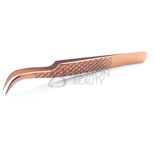 Rose Gold Titanium Plasma Coated Eyelash Tweezer TB-RG-14