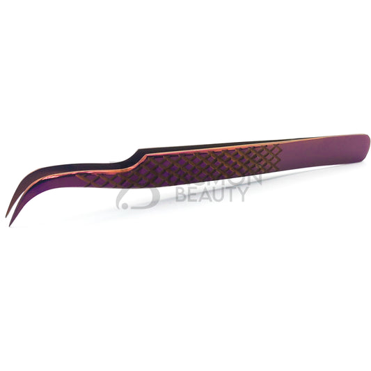 Purple Titanium Plasma Coated Eyelash Tweezer TBP-14