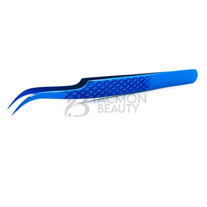 Blue Titanium Plasma Coated Eyelash Tweezer TB-Bl-14