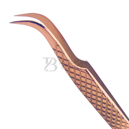 Rose Gold Titanium Plasma Coated Eyelash Tweezer TB-RG-14