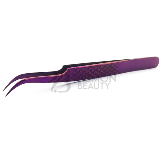 Purple Titanium Plasma Coated Eyelash Tweezer TBP-15