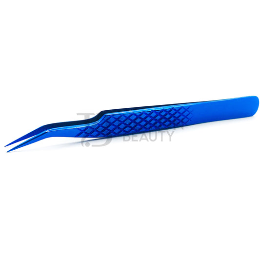 Blue Titanium Plasma Coated Eyelash Tweezer TB-Bl-16