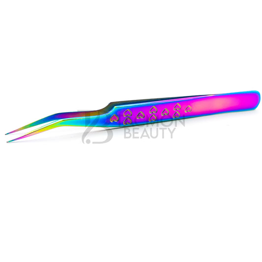 Multi/Rainbow Titanium Plasma Coated Eyelash Tweezer TB-MR-16