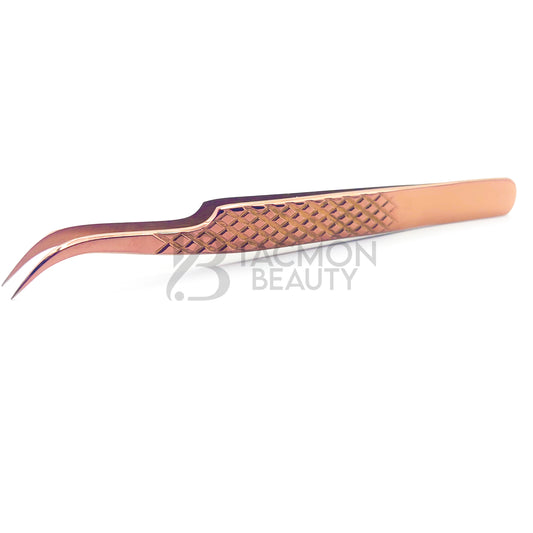 Rose Gold Titanium Plasma Coated Eyelash Tweezer TB-RG-16